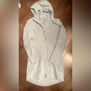 Light bluish/gray raincoat in EUC. Size 4….